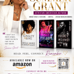Book cover featuring a woman with long blonde hair, gold jewelry, and white clothing, with titles of three books and a QR code.